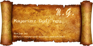 Mayerusz Gyöngy névjegykártya